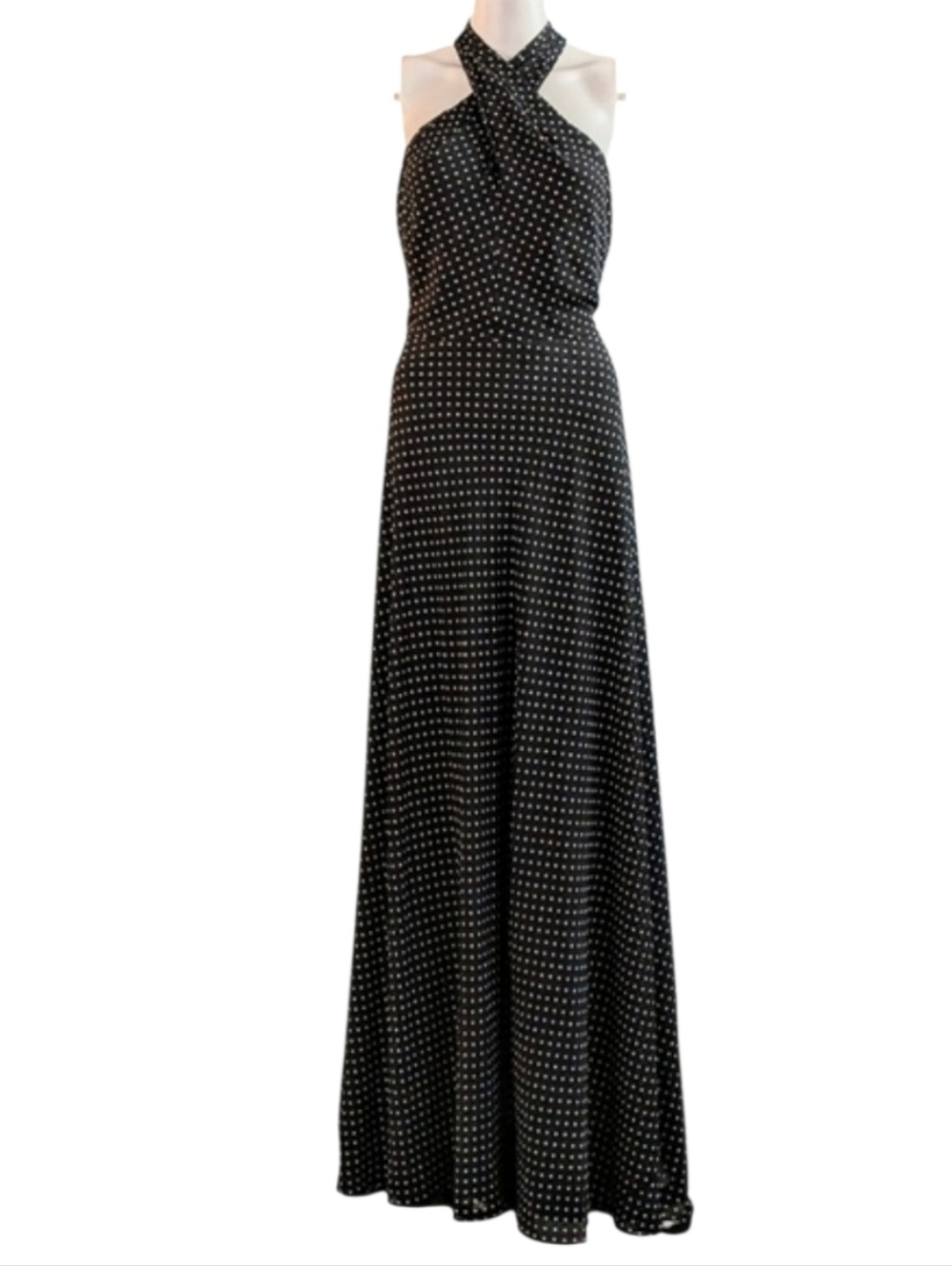 Lauren Ralph Lauren Polkadot Georgette Halter Gown - Picture 3 of 14